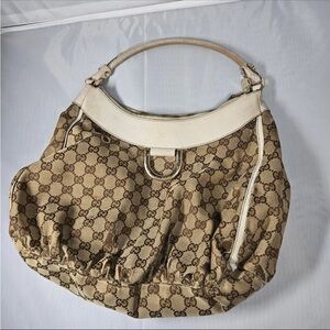 Gucci Tan and Cream Hobo Bag